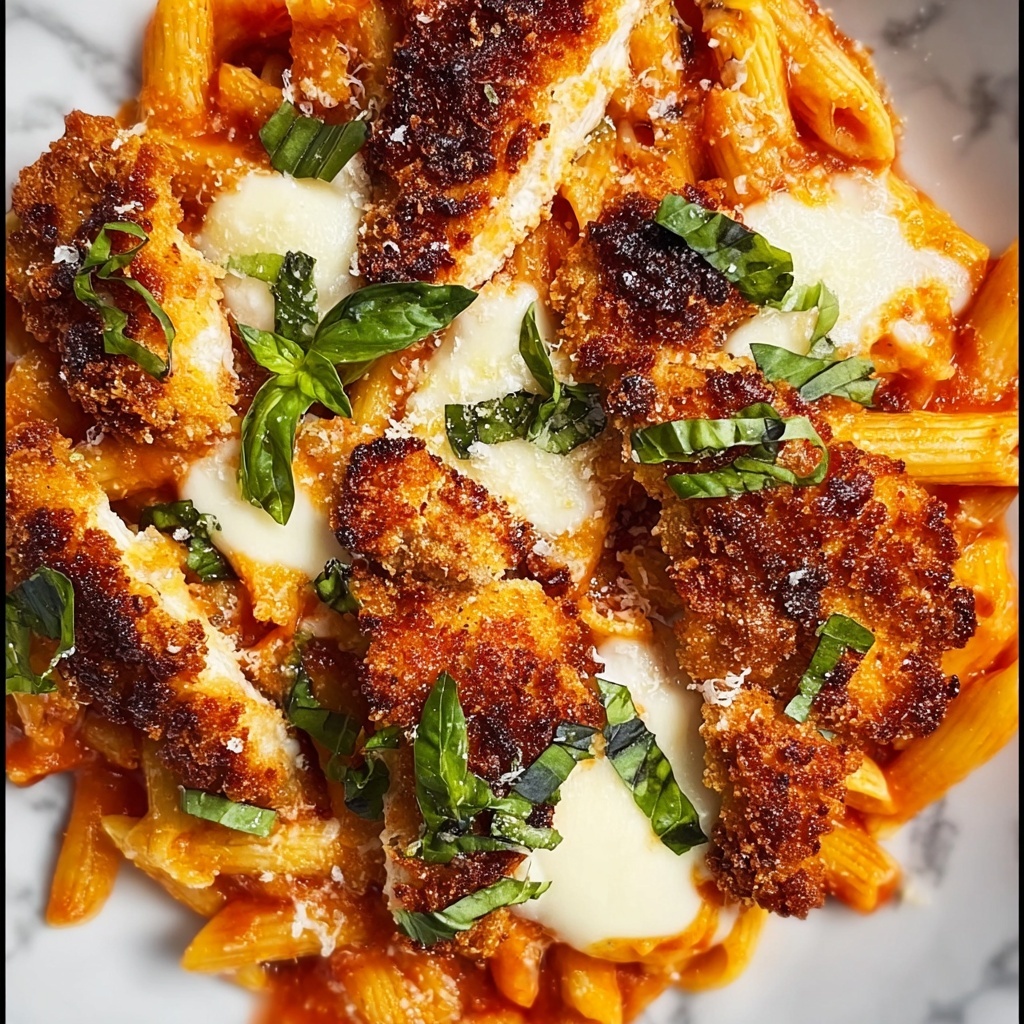 Chicken Parmesan Casserole with Penne Pasta Recipe - Recipe Image