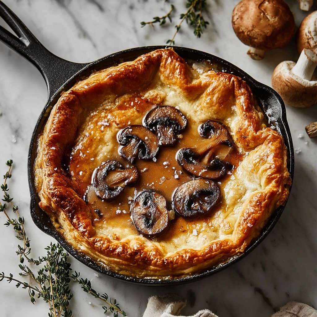 Creamy Mushroom Pot Pie with Flaky Crust Recipe - Recipe Image