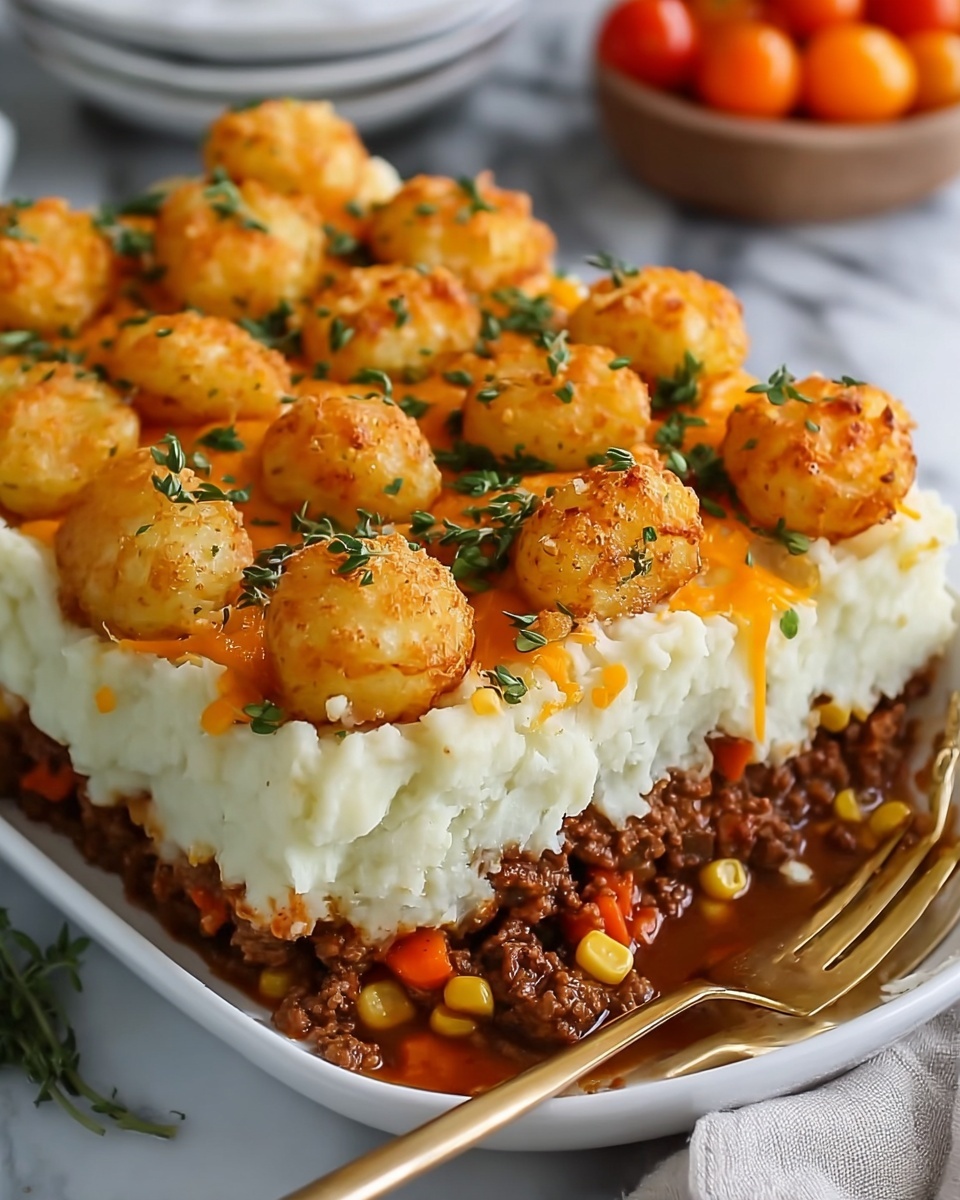 Shepherd’s Pie Tater Tot Casserole Recipe - Recipe Image