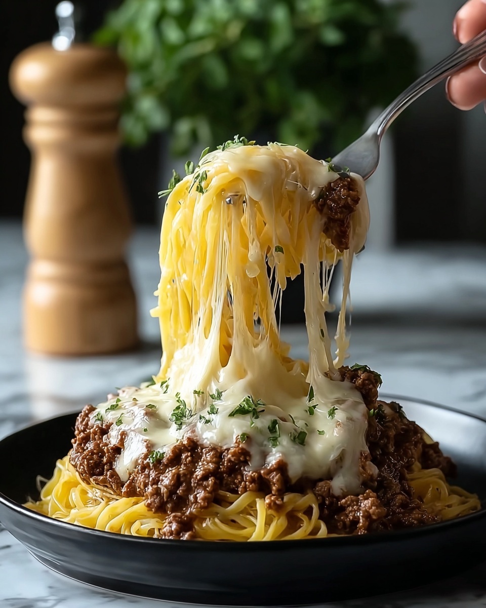 Cheesy Beef Alfredo with Linguine Recipe - Recipe Image