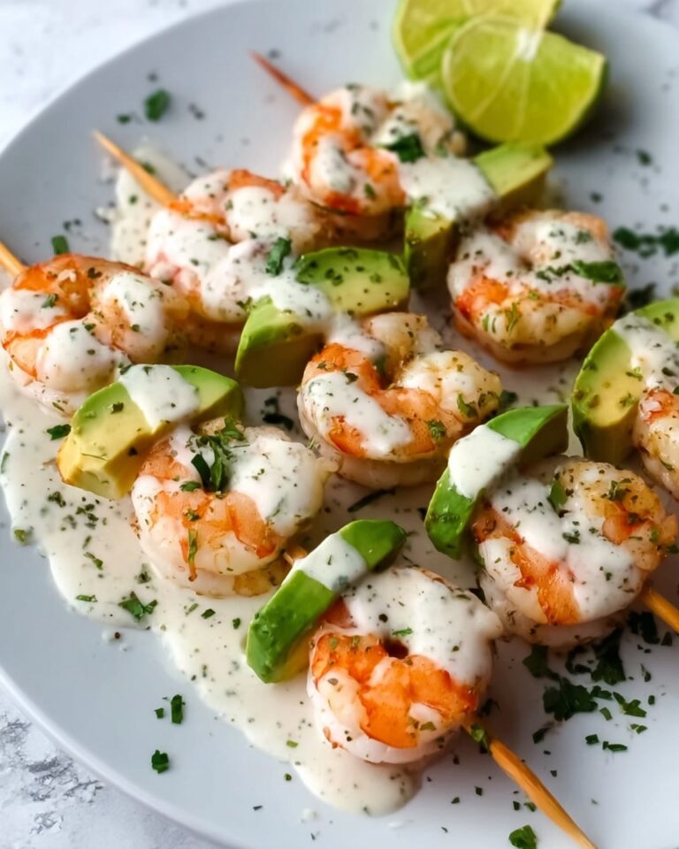 Shrimp and Avocado Skewers with Lime Dressing Recipe