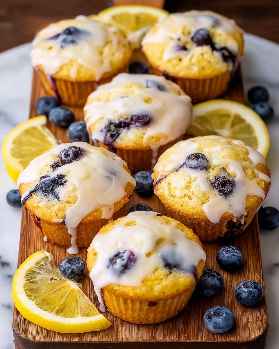 Blueberry Lemon Muffins with Glaze Recipe - Recipe Image