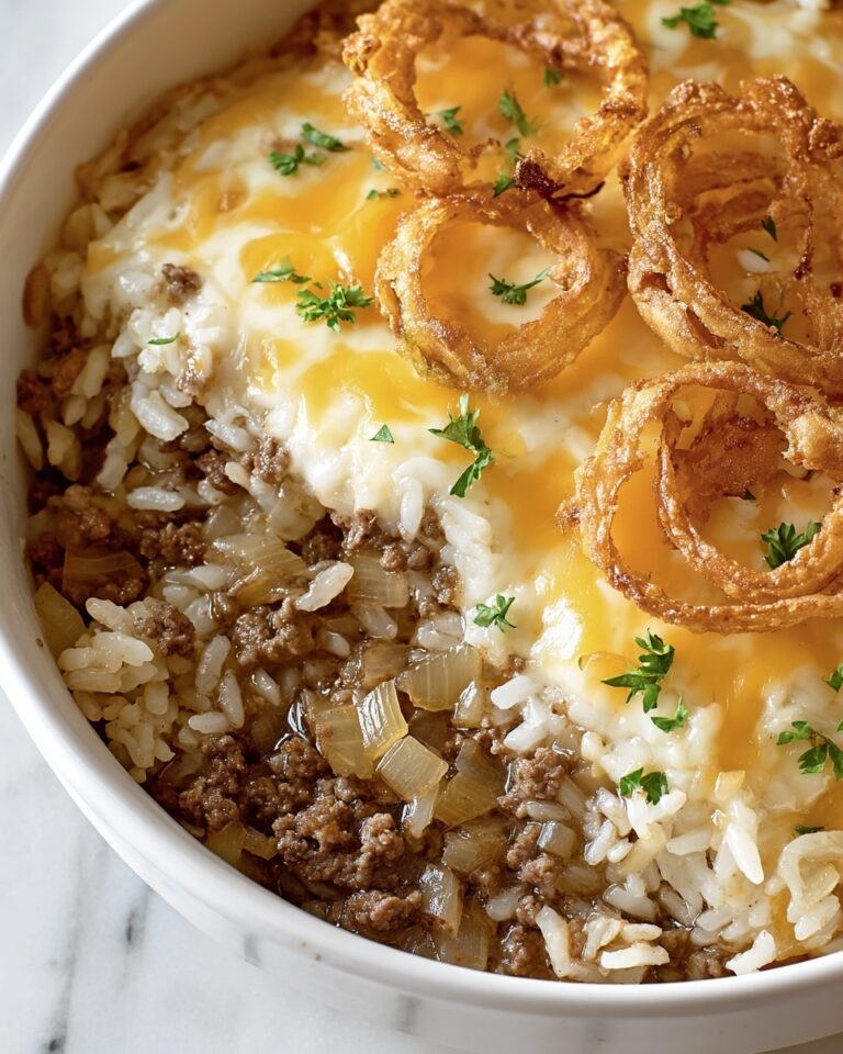 French Onion Ground Beef and Rice Casserole Recipe