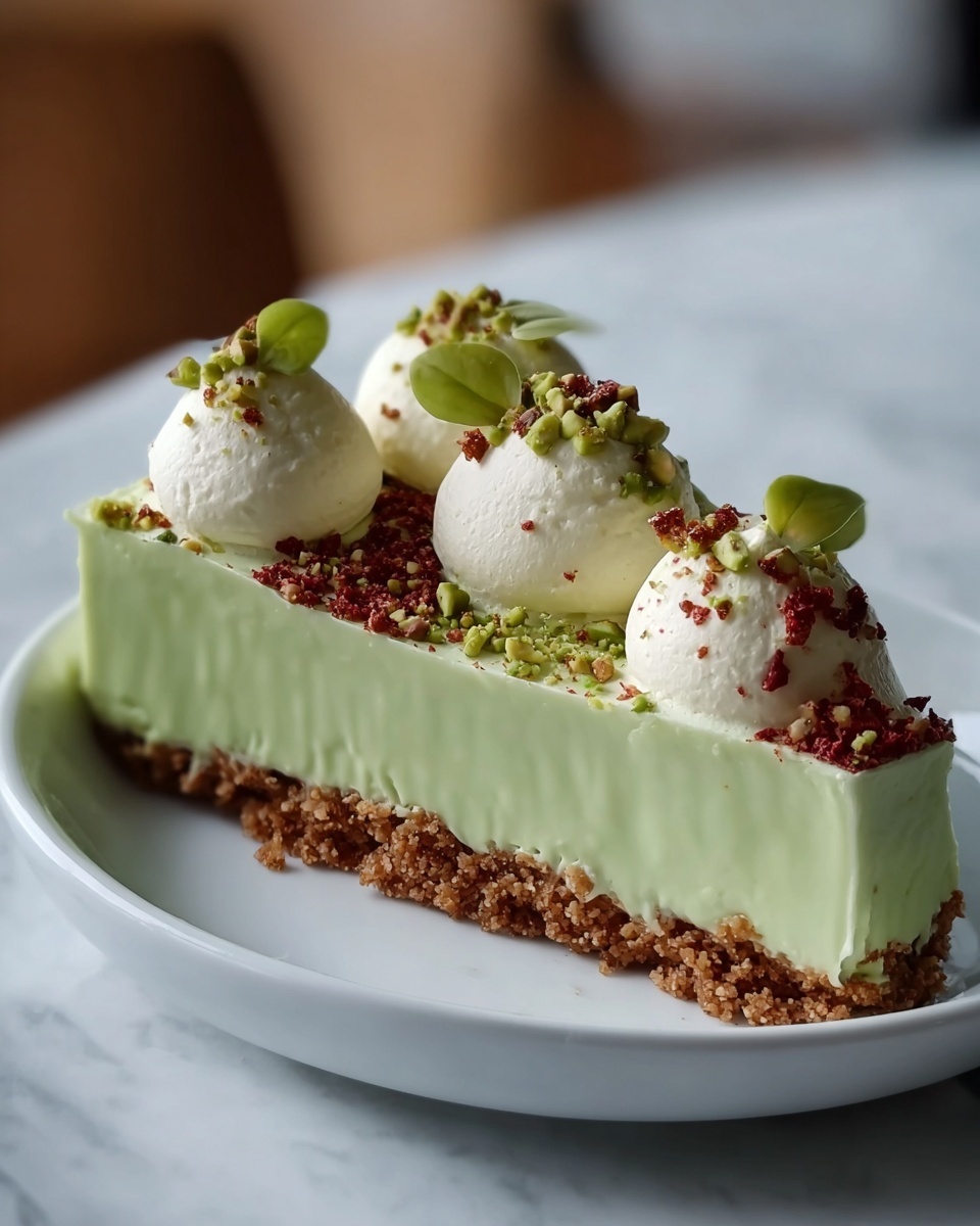 Pistachio Cheesecake with Almond Crust Recipe - Recipe Image
