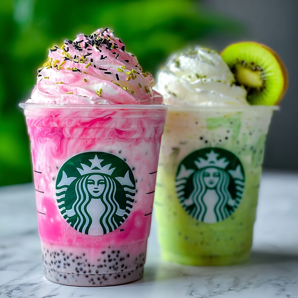 Kiwi Dragonfruit Crush Frappuccinos Recipe - Recipe Image