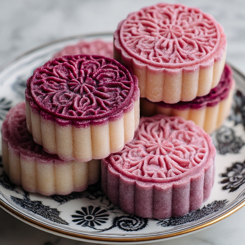 Strawberry Snow Skin Mooncakes Recipe - Recipe Image