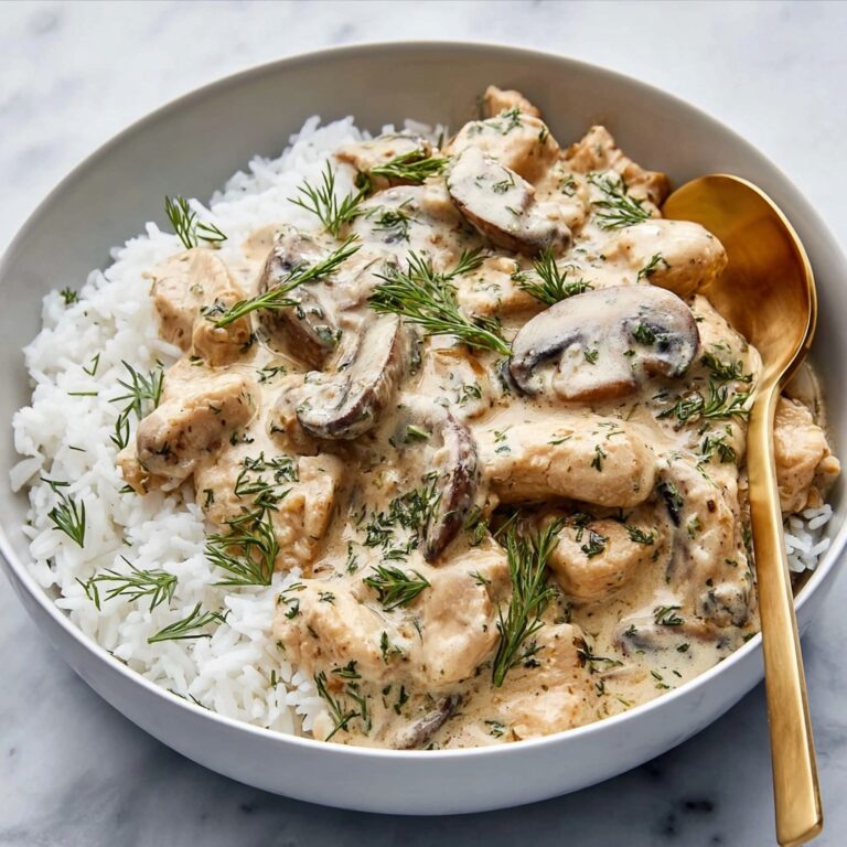 Chicken and Mushrooms in Creamy Dill Sauce Recipe