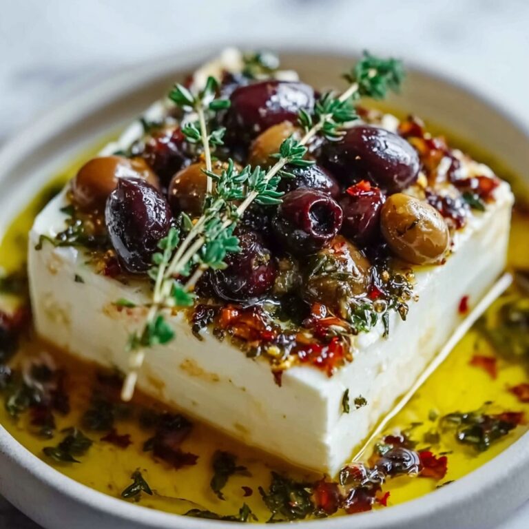 Baked Feta with Olives and Sun-Dried Tomatoes Recipe
