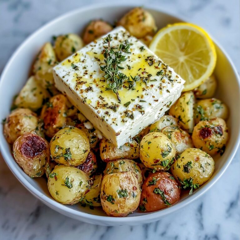 Baked Feta Potatoes with Lemon, Basil, and Honey Recipe