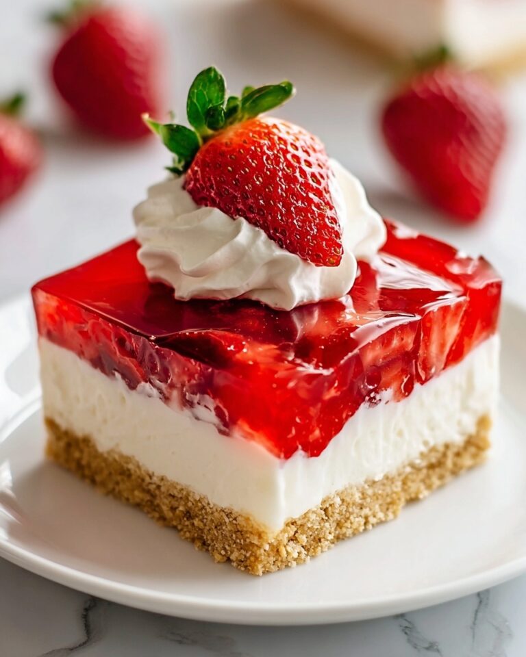 Jello Pretzel Salad with Cream Cheese and Fresh Strawberries Recipe