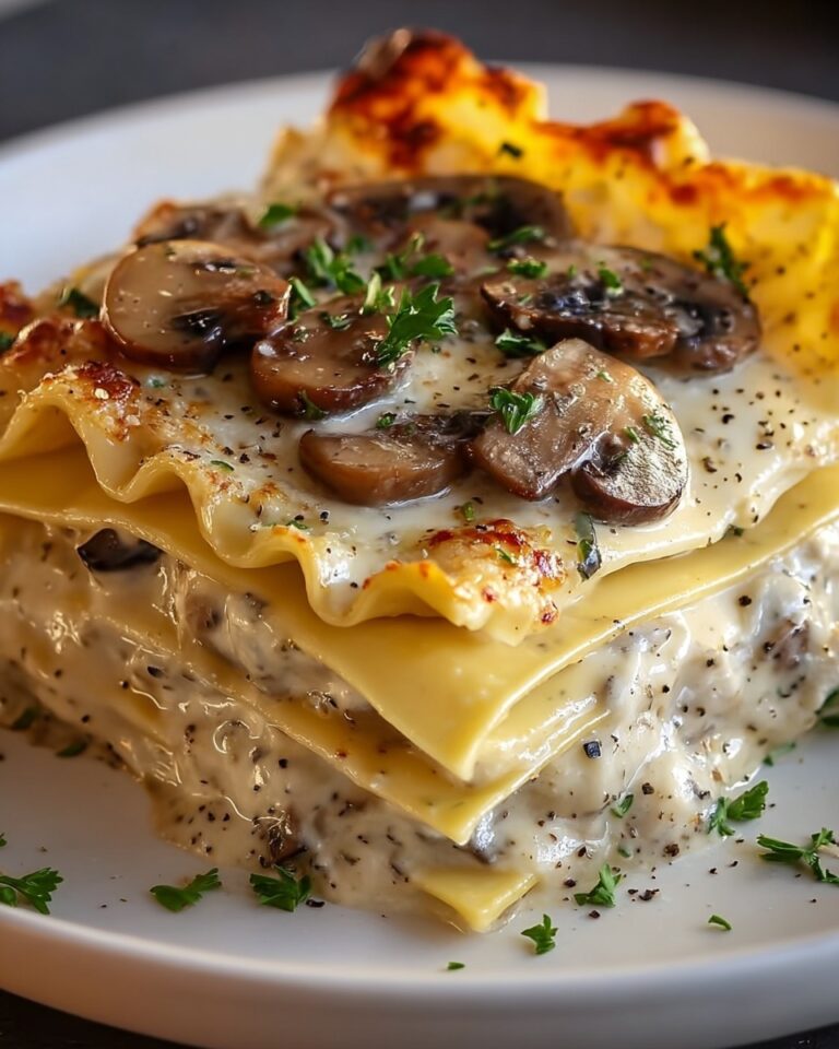 Mushroom Chicken Alfredo Lasagna Recipe