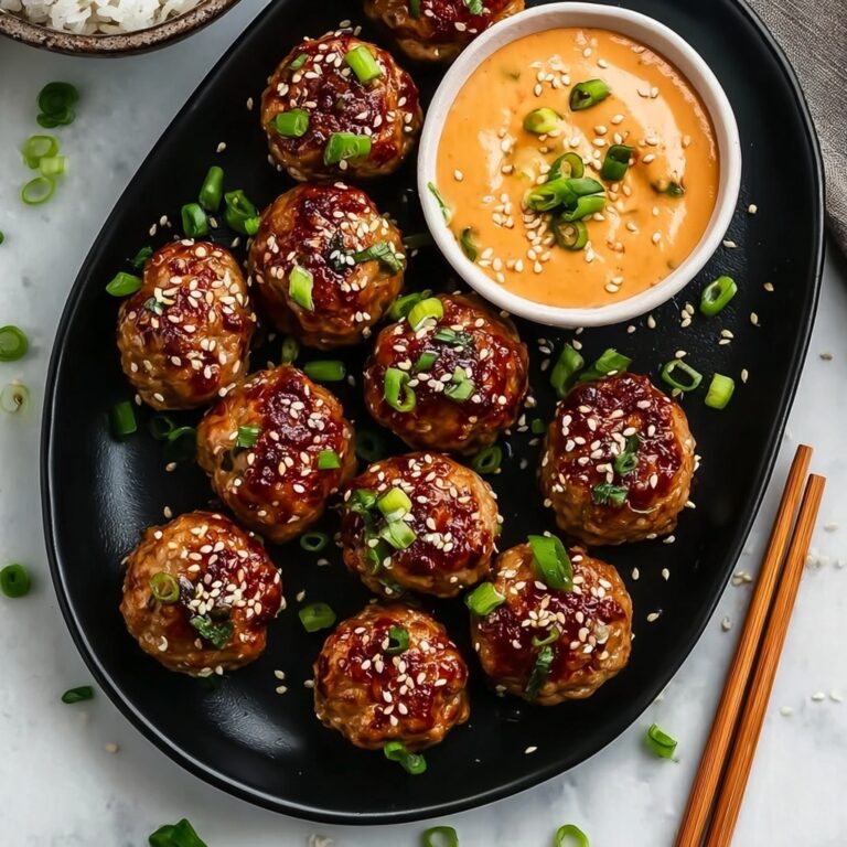 Korean BBQ Meatballs with Spicy Mayo Dip Recipe