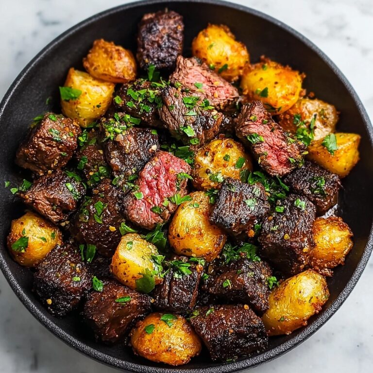 Garlic Butter Steak Bites and Potatoes Recipe