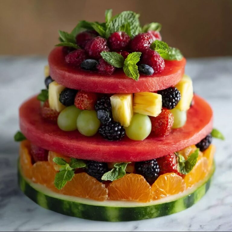 Fresh Fruit Watermelon Cake Recipe