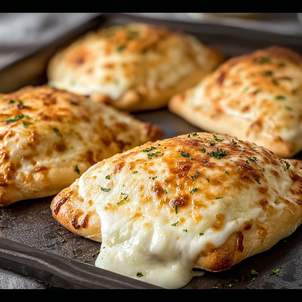 Heavenly Baked Chicken Alfredo Calzones Recipe - Recipe Image