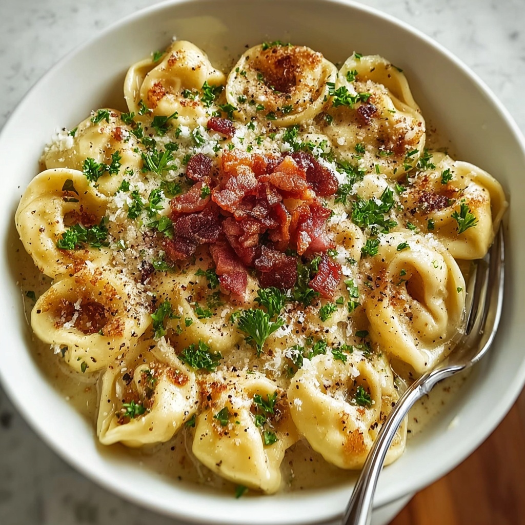 Creamy Tortellini Carbonara Recipe - Recipe Image