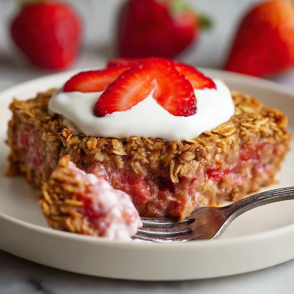 Strawberry Rhubarb Baked Oatmeal Recipe - Recipe Image