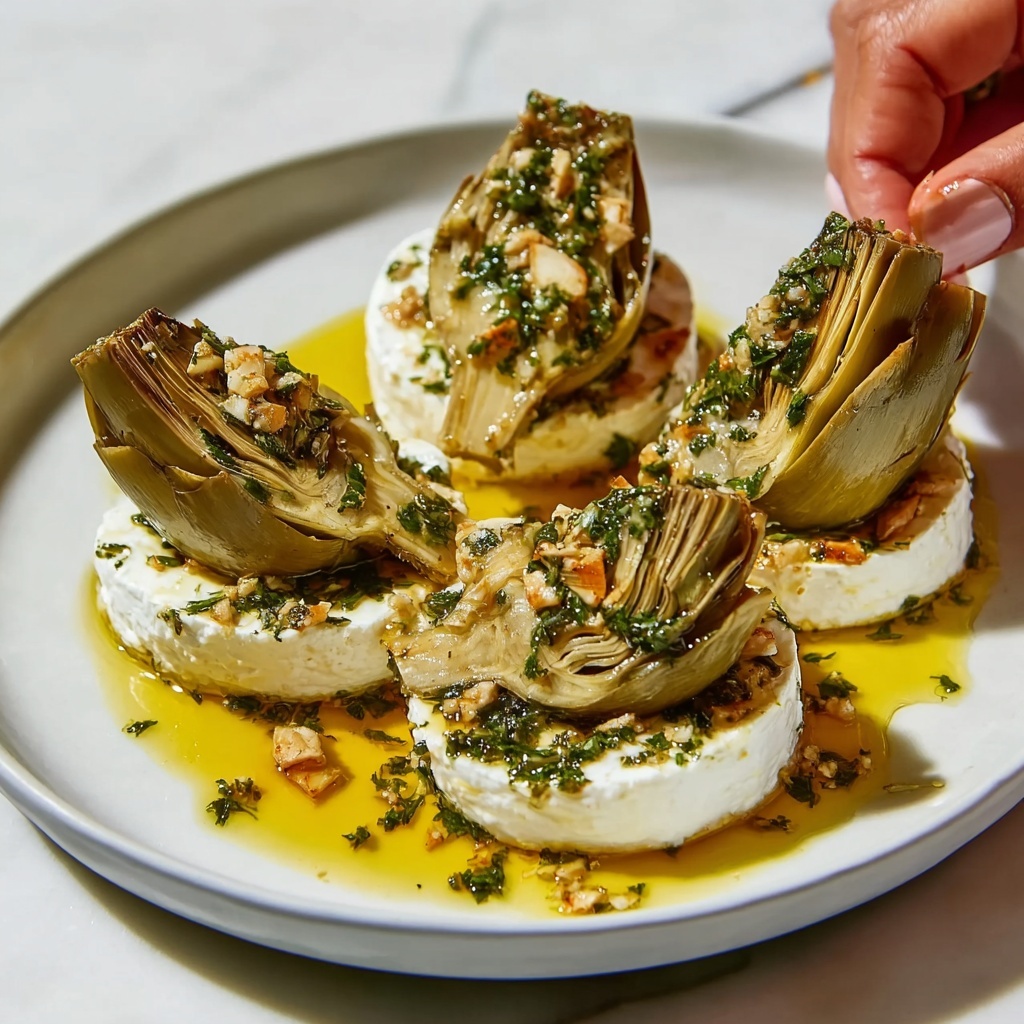 Artichokes on Whipped Ricotta with Herb Gremolata Recipe - Recipe Image