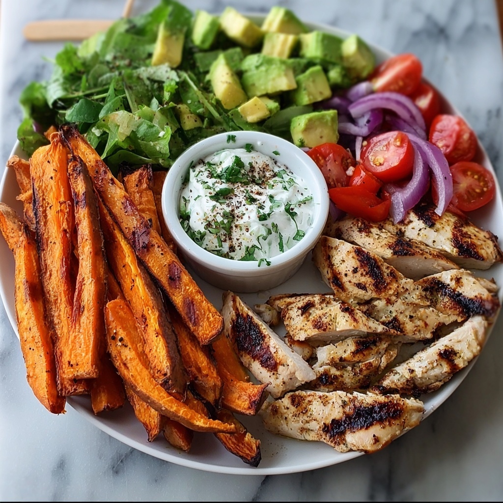 Chicken with Sweet Potato Fries & Avocado Salsa Recipe - Recipe Image