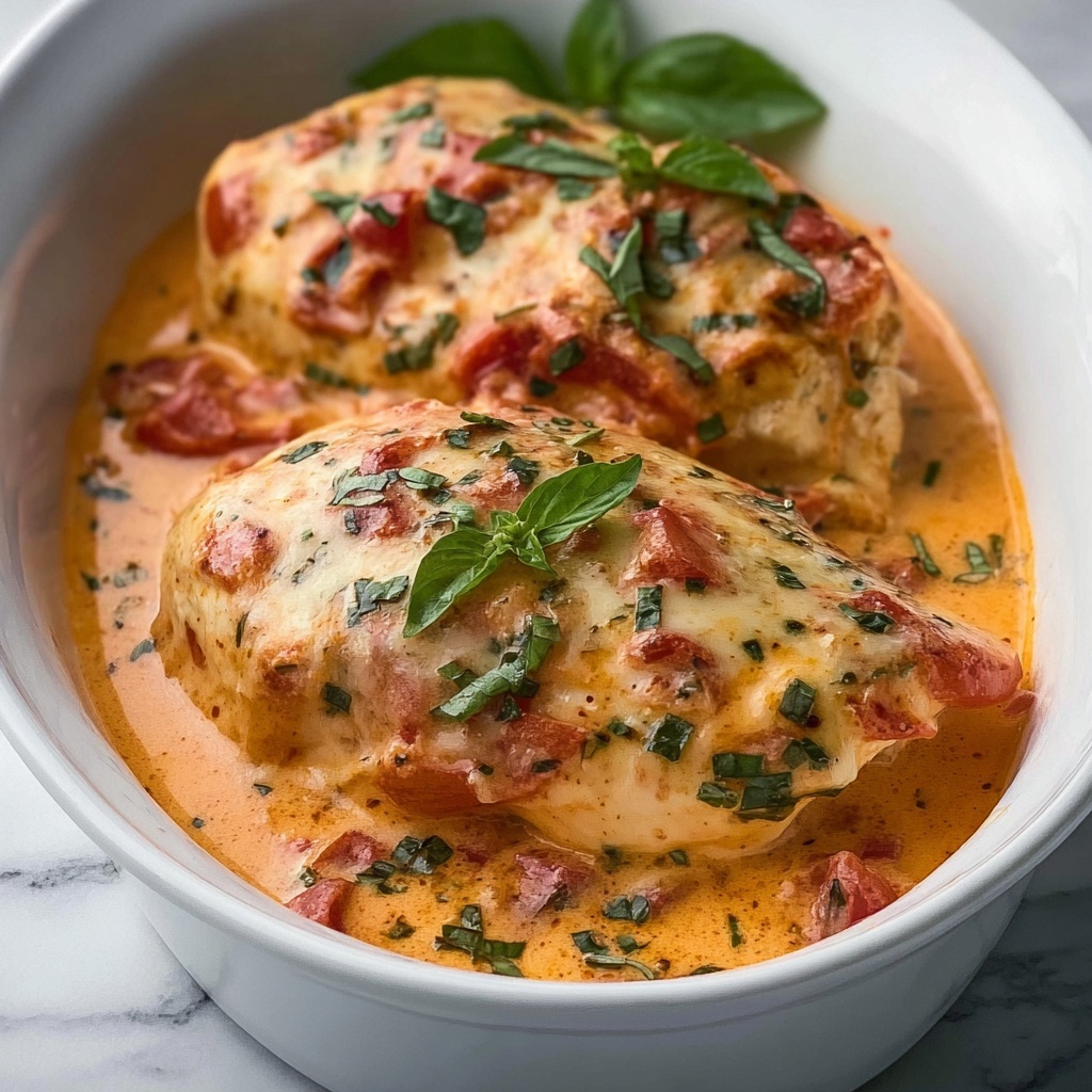 Slow Cooker Creamy Tomato Basil Chicken Recipe - Recipe Image
