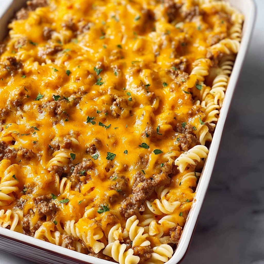 Loaded Cowboy Cheeseburger Casserole Recipe - Recipe Image