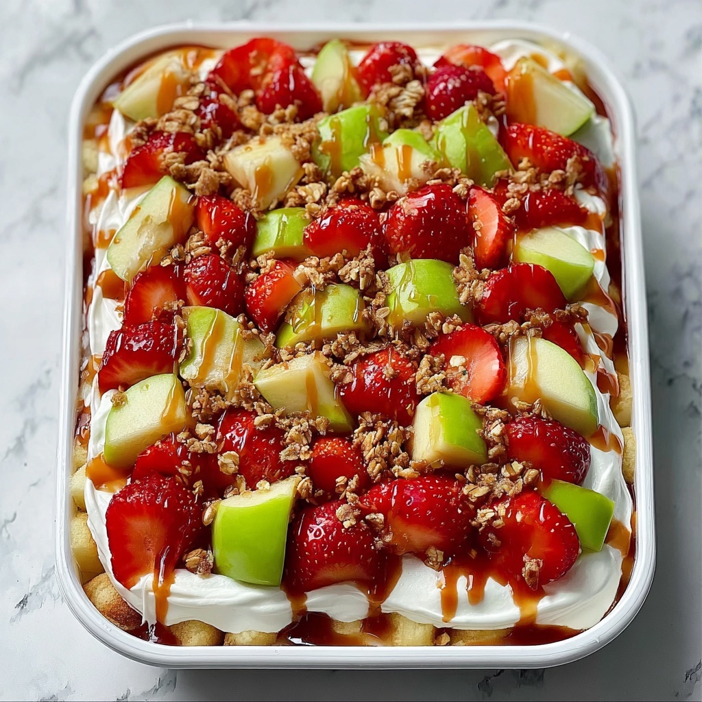 Cheesecake Fruit Salad with Caramel Drizzle Recipe - Recipe Image