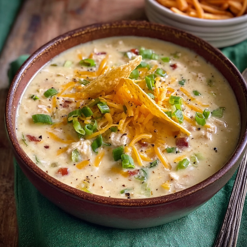 Creamy Queso Soup with Ground Beef, Green Chiles, and Cheddar Recipe - Recipe Image