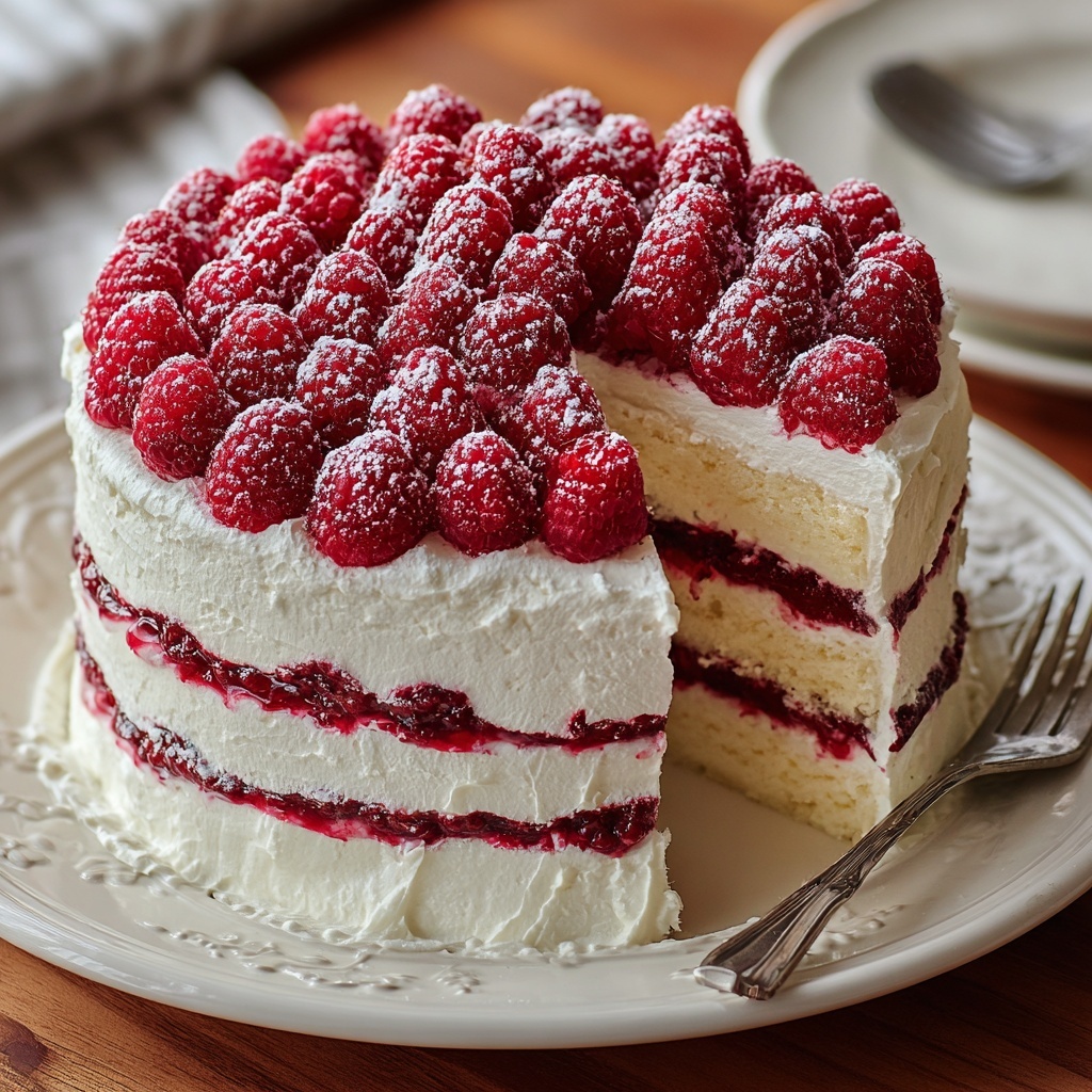 Irresistible White Chocolate Raspberry Cake Recipe - Recipe Image