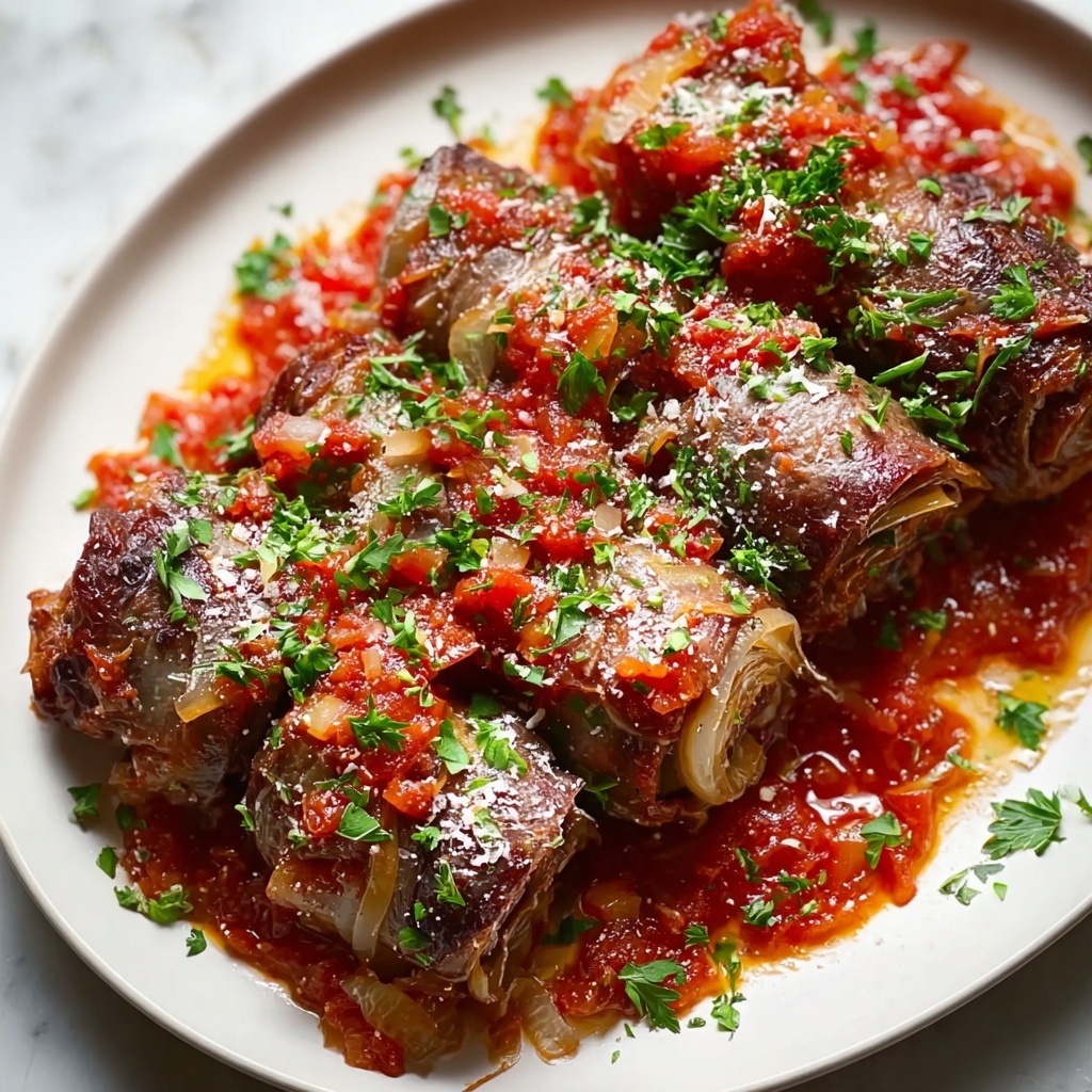 Traditional Italian Beef Braciole (Involtini) in Tomato Sauce Recipe - Recipe Image