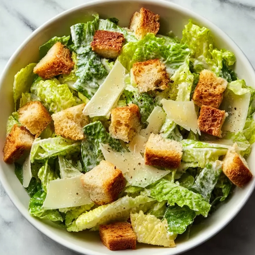 Classic Caesar Salad with Homemade Croutons Recipe - Recipe Image