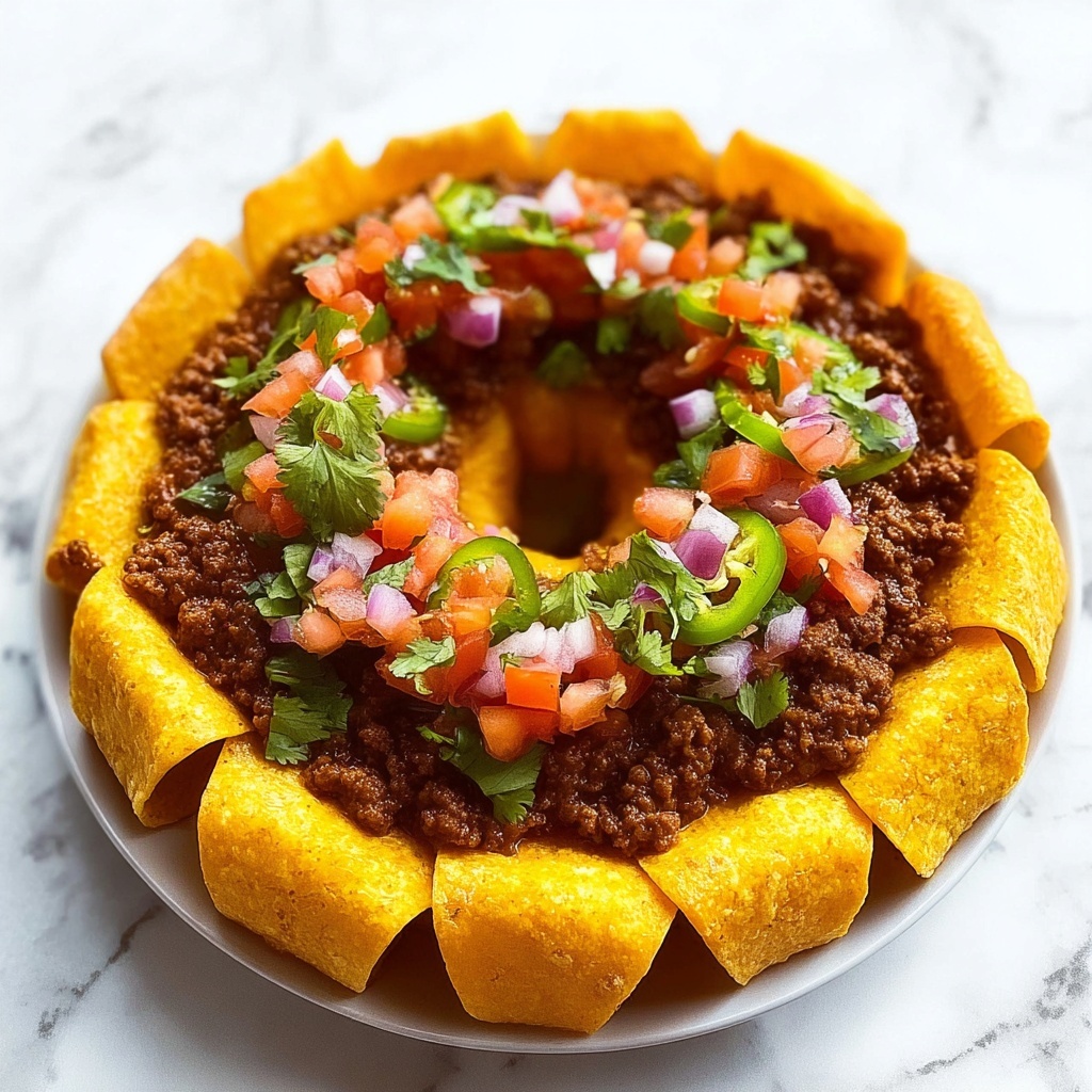 Spicy Ground Beef Taco Ring Recipe - Recipe Image