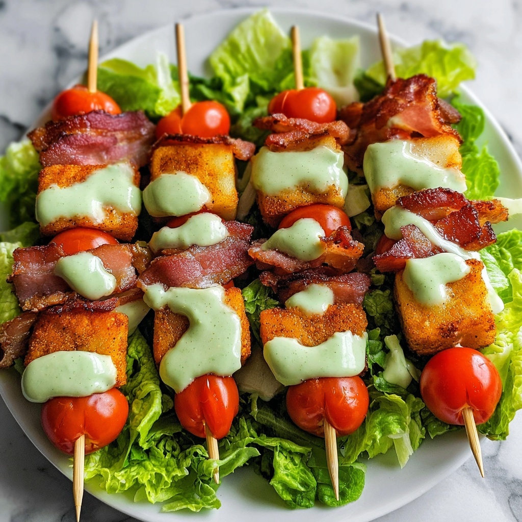 BLT Skewers with Avocado Sauce Recipe - Recipe Image