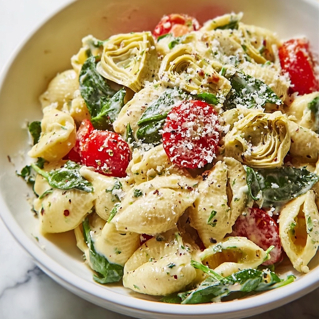 Artichoke & Spinach Pasta Salad Recipe - Recipe Image