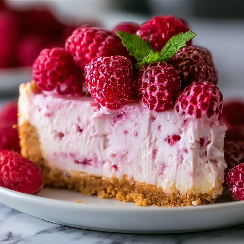No-Bake Raspberry Cheesecake Recipe - Recipe Image