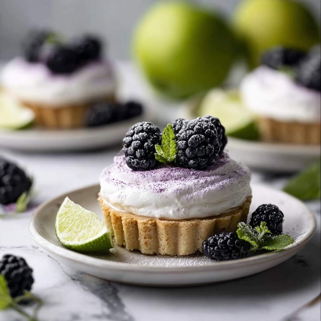 Mini Key Lime Pies with Blackberry Topping Recipe - Recipe Image