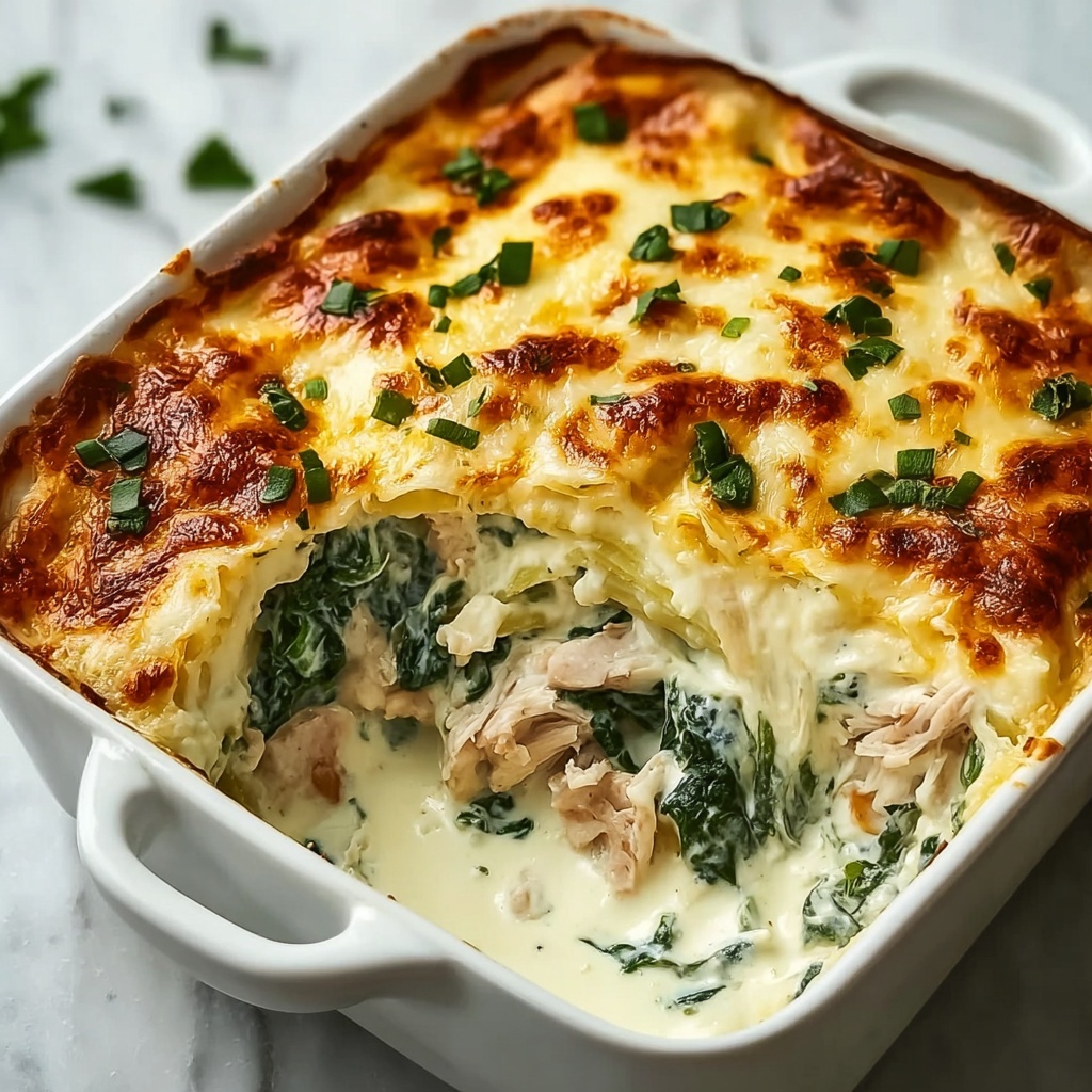 Creamy Chicken and Spinach Casserole Recipe - Recipe Image