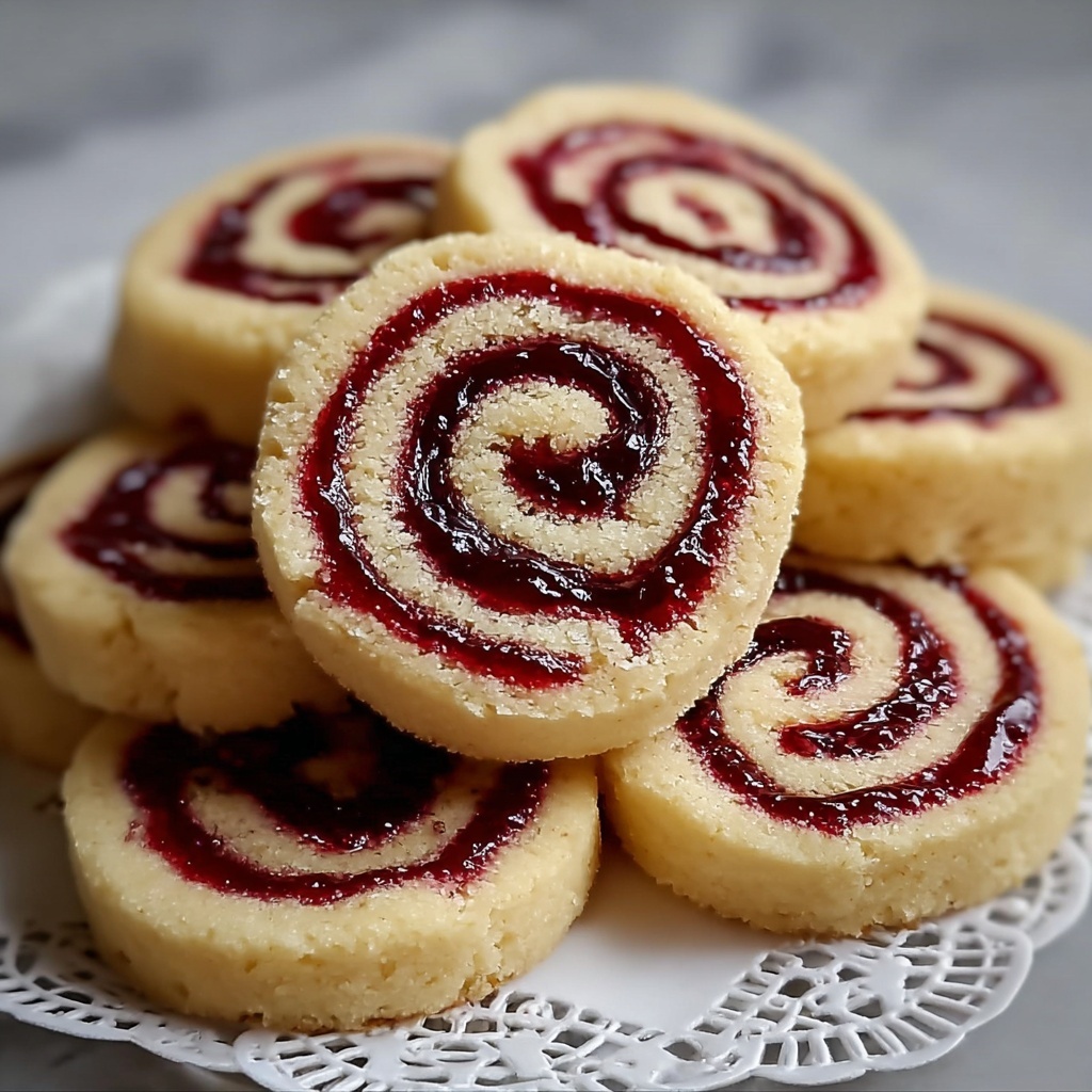 Raspberry Swirl Shortbread Cookies Recipe - Recipe Image