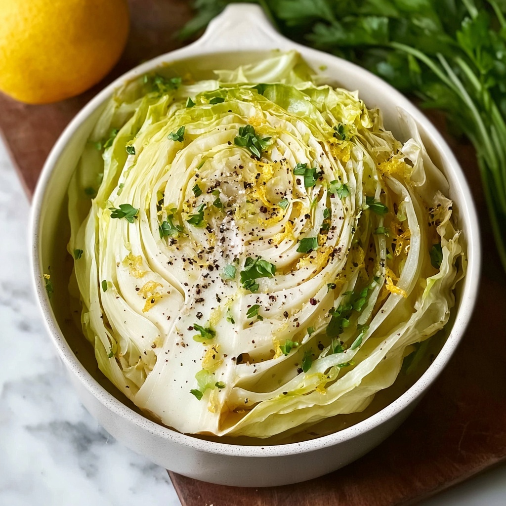 Slow Cooker Garlic Parmesan Whole Cabbage with Lemon Butter Recipe - Recipe Image