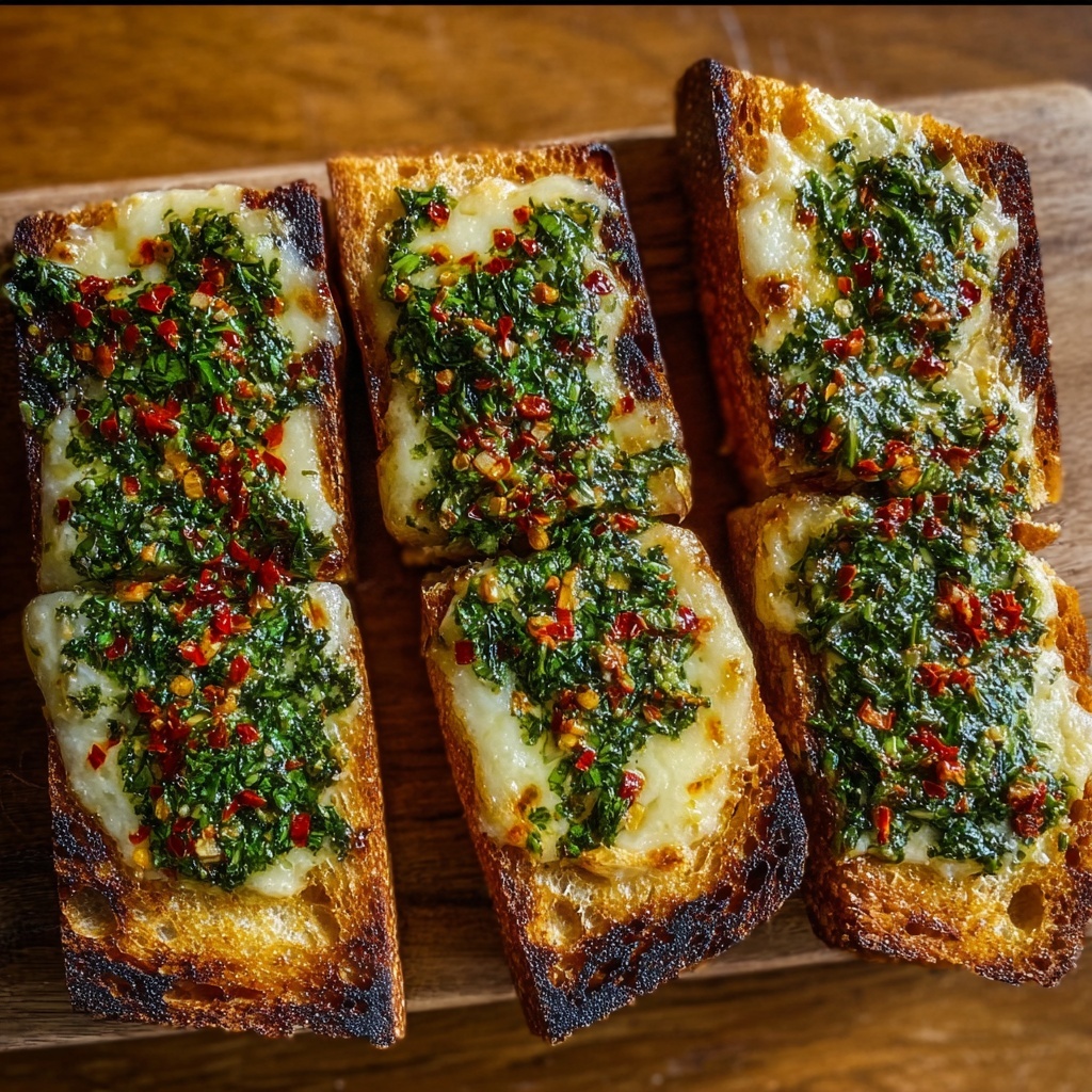 Cheesy Chimichurri Garlic Bread Recipe - Recipe Image
