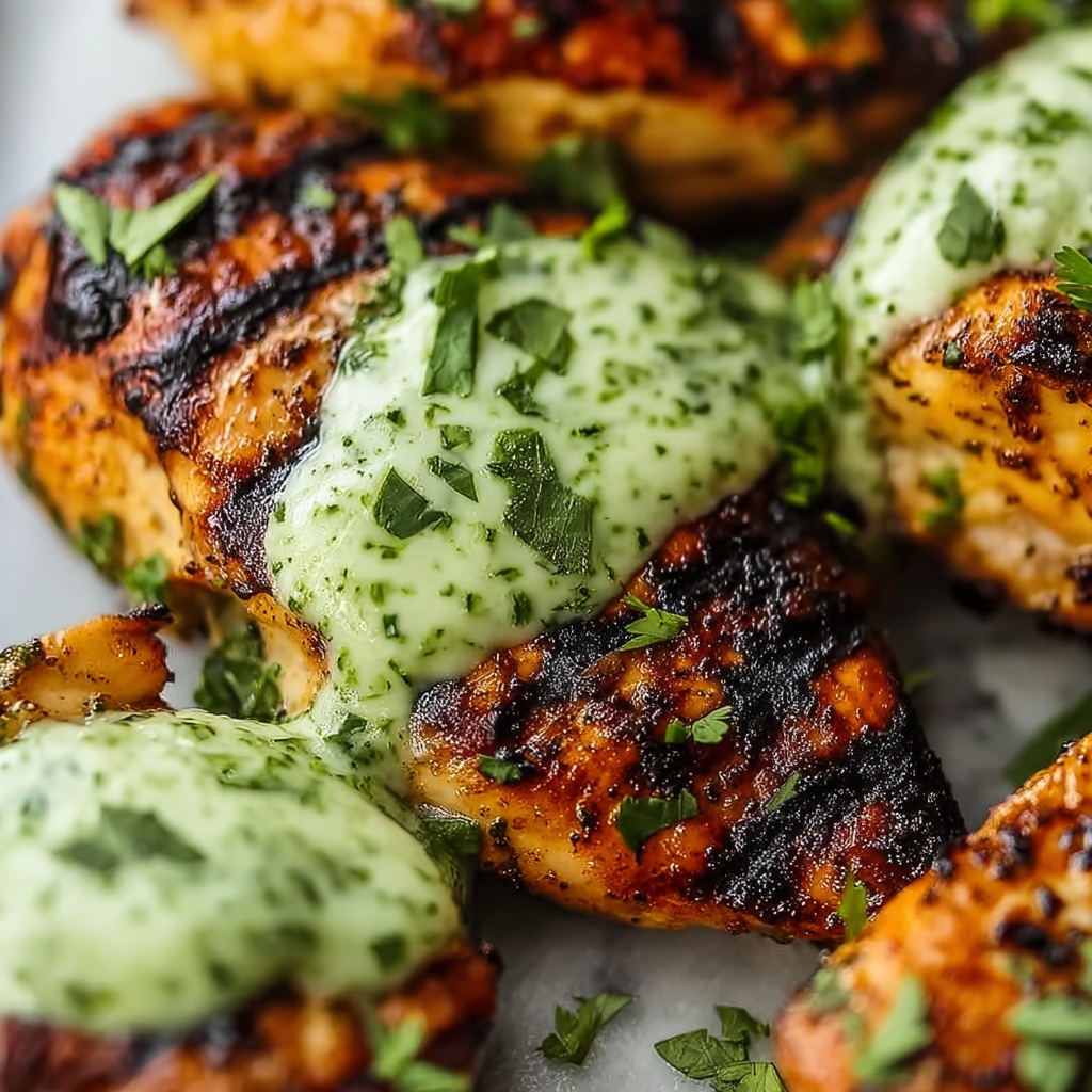 Peruvian Chicken with Spicy Cilantro Green Sauce Recipe - Recipe Image