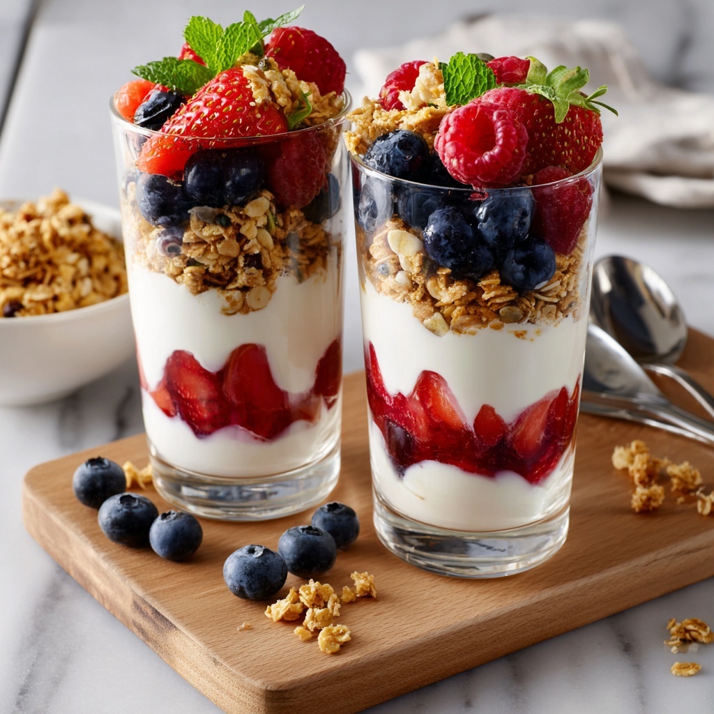 Berry Parfait with Yogurt and Granola Recipe - Recipe Image