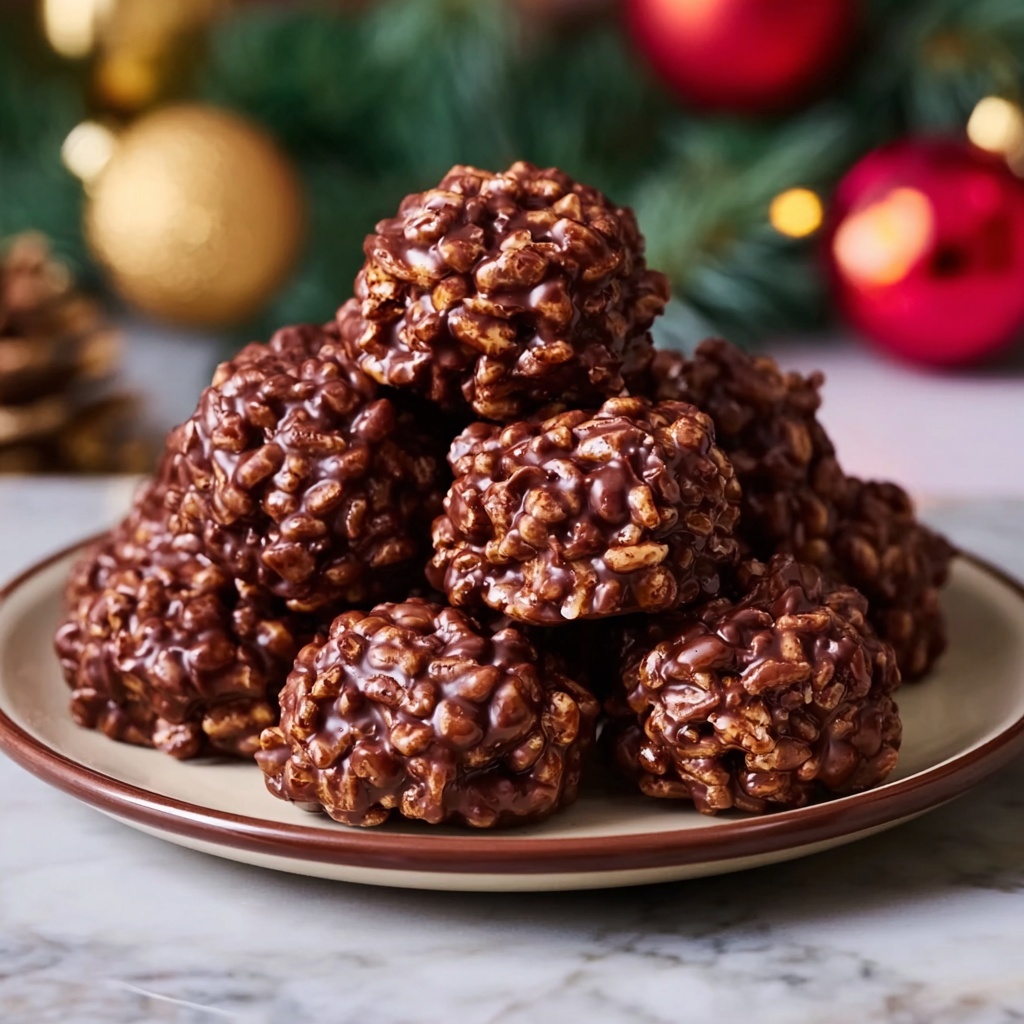 Christmas Chocolate Rice Krispie Balls Recipe - Recipe Image