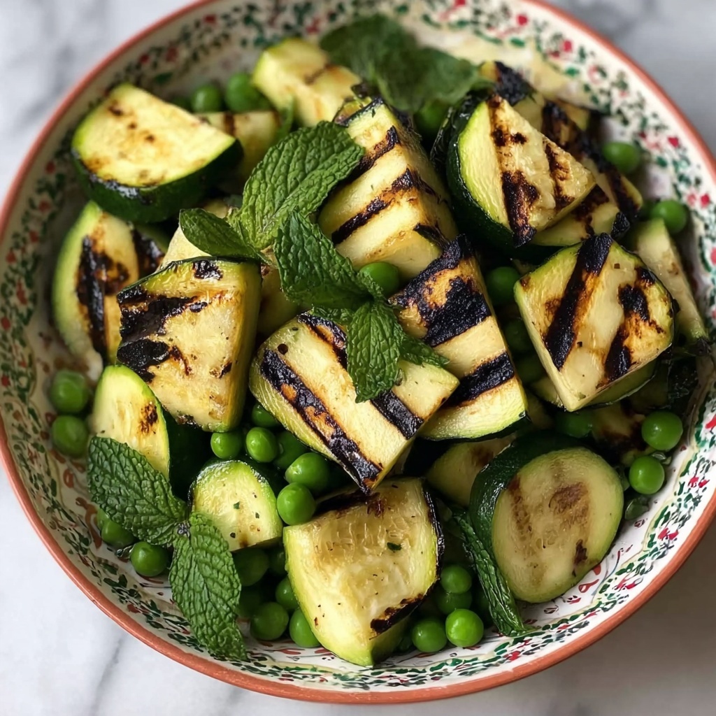 Grilled Zucchini, Halloumi & Pea Salad with Mint, Dijon & Lemon Recipe - Recipe Image