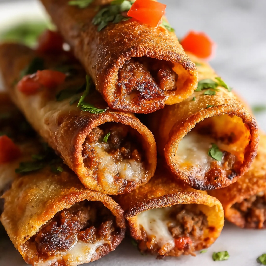 Crispy Jalapeño Popper Beef Taquitos Recipe - Recipe Image
