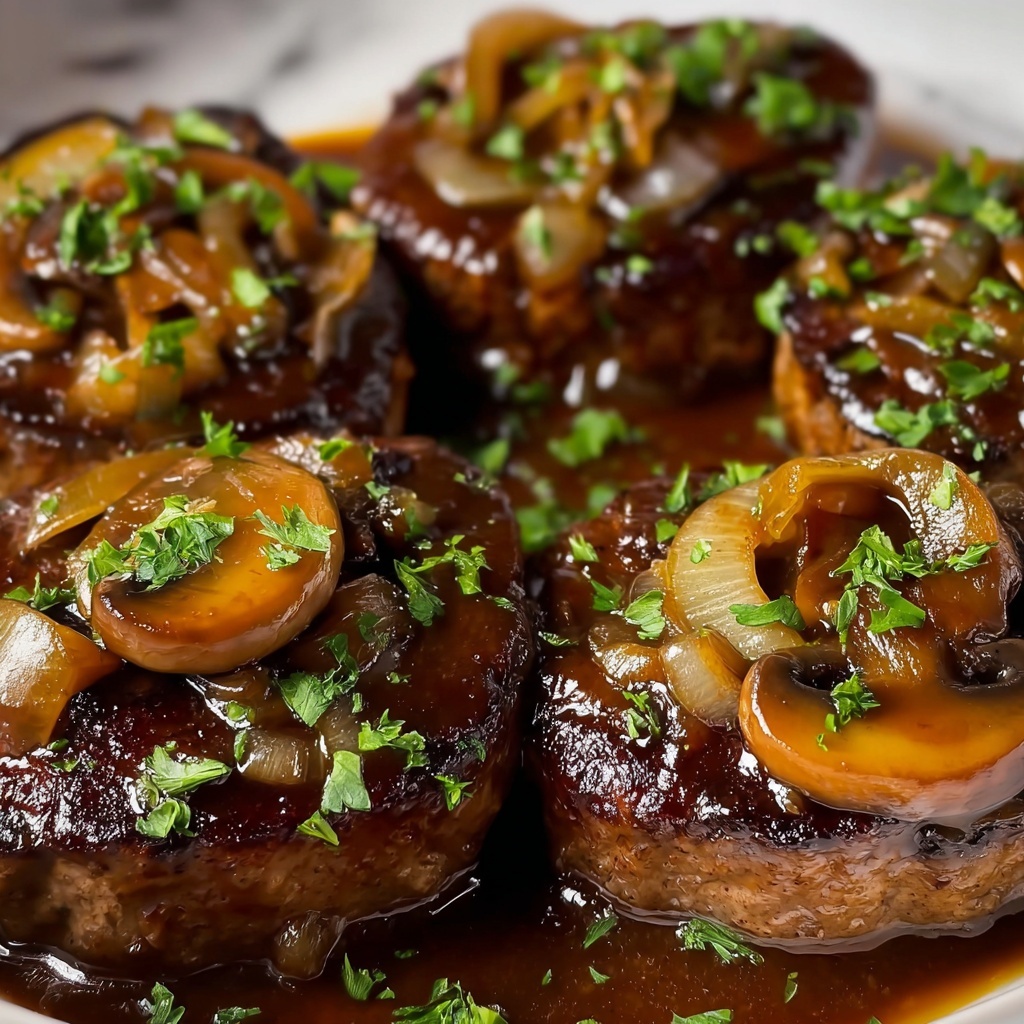 Bobby Flay's Salisbury Steak with Mushroom Gravy Recipe - Recipe Image