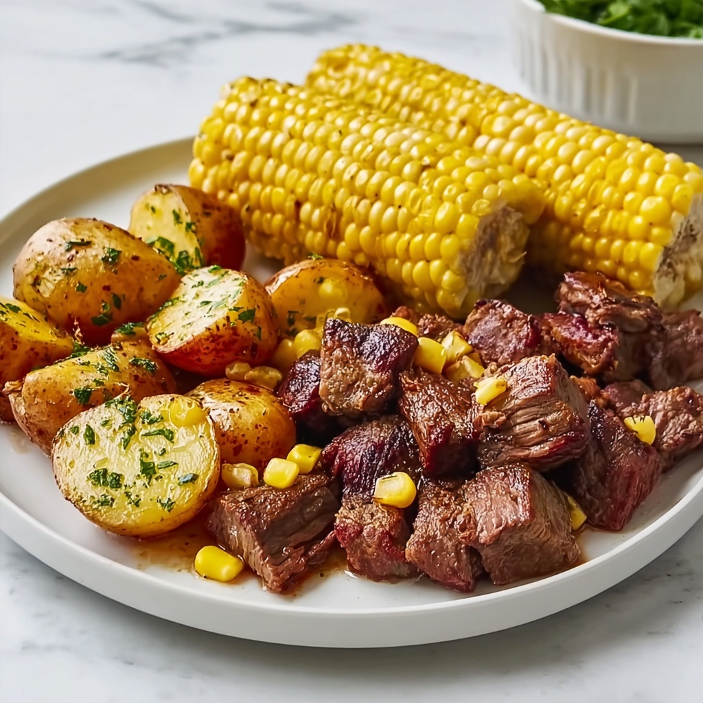 Slow Cooker Steak with Potatoes and Corn Recipe - Recipe Image
