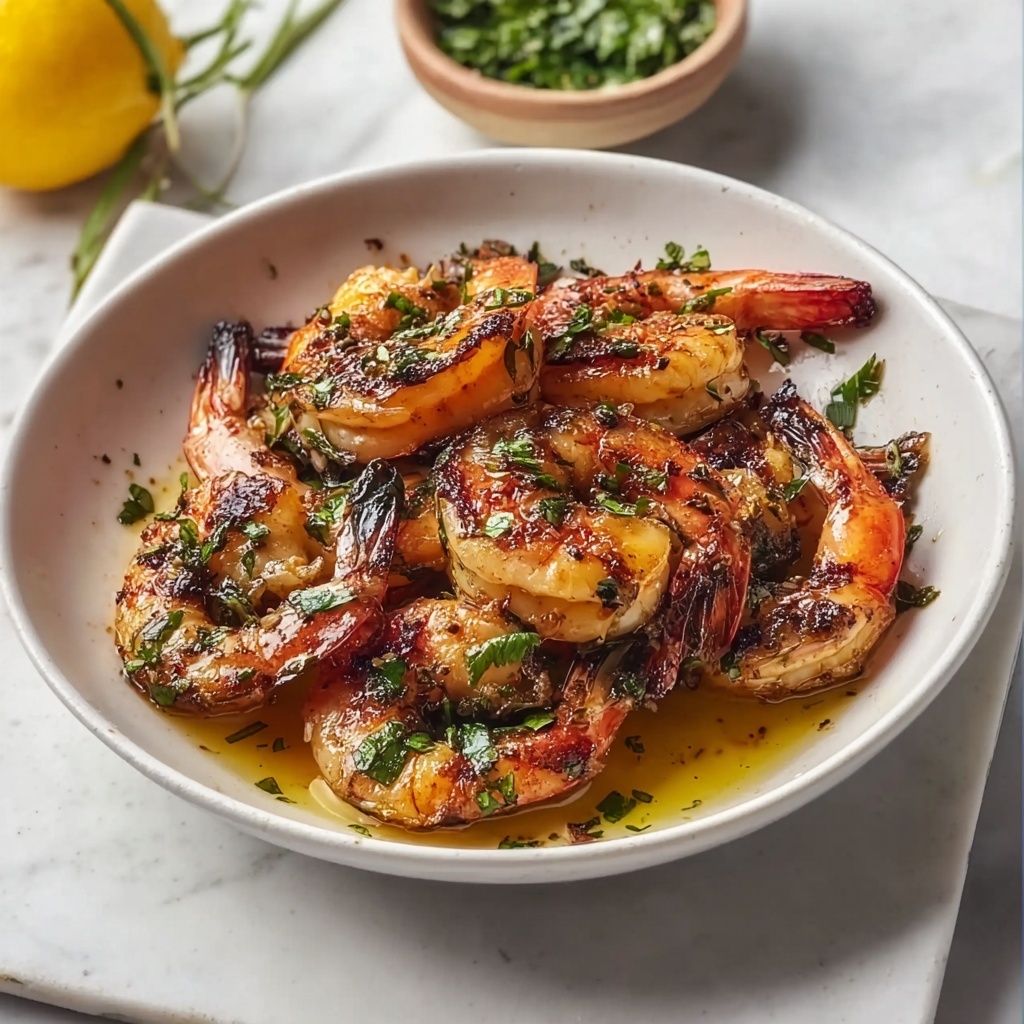 BBQ Grilled Prawns with Garlic and Lemon Recipe - Recipe Image