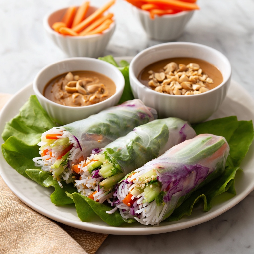 Fresh Spring Rolls with Peanut Sauce Recipe - Recipe Image
