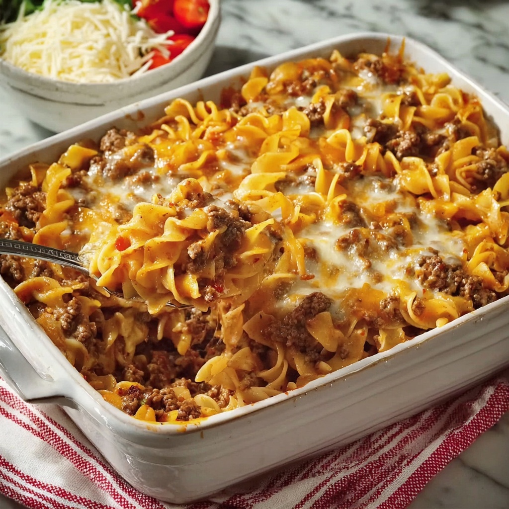 Amish Country Casserole (Hearty Homestyle Beef and Noodle Bake) Recipe - Recipe Image
