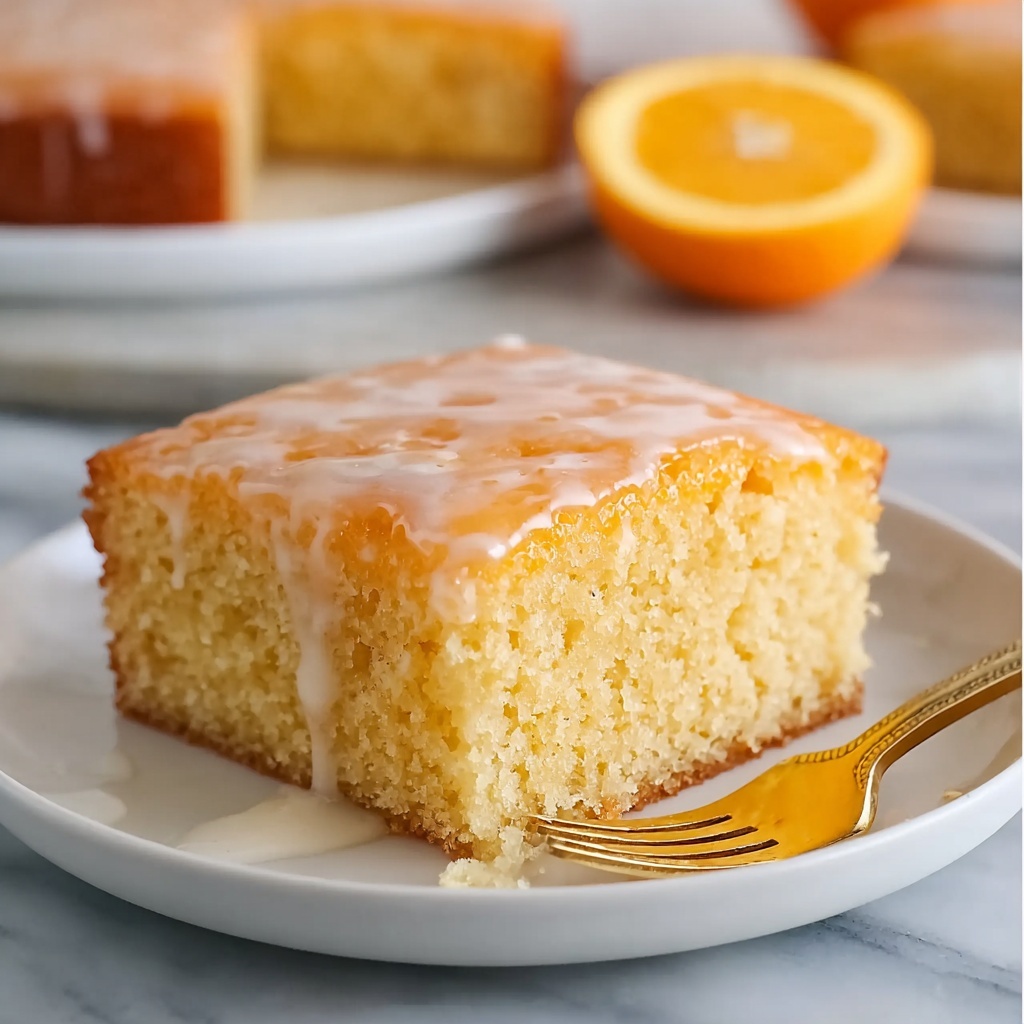 Orange Jello Cake With Orange Glaze Recipe - Recipe Image